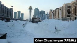 Вид на монумент "Байтерек". Астана, 19 января 2013 года.