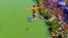 High Divers Take 22-Meter Plunge From Kosovo Bridge