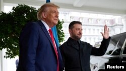 Дональд Трамп і Ўладзімір Зяленскі ў Вашынгтоне 18 жніўня 2025