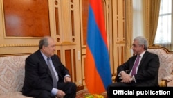 Armenian President Serzh Sarkisian (right) with Armen Sarkissian in Yerevan earlier this year. 
