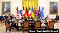 Зустріч «Дев’ятки». Переговори лідерів України, США, Франції, Фінляндії, Німеччини, Великої Британії, Італії, ЄС і НАТО. Вашингтон, 18 серпня 2025 року 