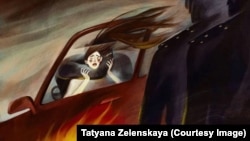 Айзаданын окуясынан кийин зомбулук көргөн аялдарга арналган иллюстрация. Автору - Татьяна Зеленская.