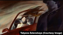 Ала качуунун курмандыгы Айзаданын окуясы боюнча Татьяна Зеленскаянын тарткан сүрөтү. 8-апрель, 2021-жыл.