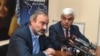 Ժիրայր Սեֆիլյանը (Ձ) և Ստեփան Գրիգորյանը լրագրողների հետ հանդիպմանը:
