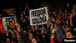 Референдумдан  кийинки майрамдык  салтанат. Барселона, 1-октябрь, 2017-жыл. 