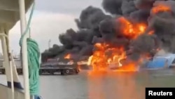 Հրդեհ Կրասնոդարի երկրամասի "Кавказ" նավահանգստում, 22-ը օգոստոսի, 2024թ․