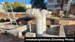 На будаўніцтве менскага мэтро, архіўнае фота