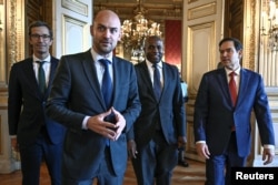 US Secretary of State Marco Rubio (right), met UK Foreign Secretary David Lammy (second from right) and top German and French officials for two days of talks in Paris on April 17.