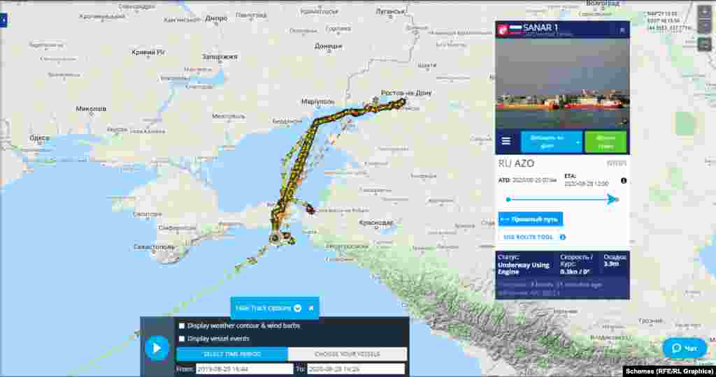 Шлях танкеру Sanar-1