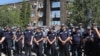Armenia - Riot police are deployed outside a court building in Yerevan during a hearing on businessman Samvel Karapetian's arrest, June18, 2025.