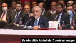 سخنرانی عبدالله عبدالله رئیس شورای عالی مصالحه ملی در قطر