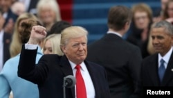 Дональд Трамп під час інавгурації, Вашингтон, 20 січня 2017 року