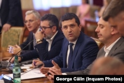 Radu Miruță la audierea în comisiile de specialitate a miniștrilor desemnați pentru a face parte din guvernul condus de Ilie Bolojan, la Palatul Parlamentului din București, 23 iunie 2025.