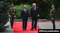 Չեխիայի նախագահի դիմավորման պաշտոնական արարողությունը Երևանում, 8-ը հունիսի, 2016թ․