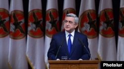 Президент Армении Серж Саргсян на съезде РПА. Ереван 15 декабря 2012 г.