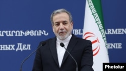 Իրանի արտգործնախարար Աբբաս Արաղչին Երևանում՝ մամուլի ասուլիսի ժամանակ, 25-ը մարտի, 2025թ.