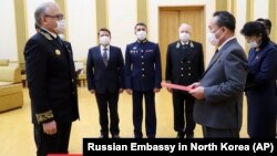 Հյուսիսային Կորեա - Հանդիսավոր արարողությունը Փհենյանում ՌԴ դեսպանատանը, 5-ը մայիսի, 2020թ.