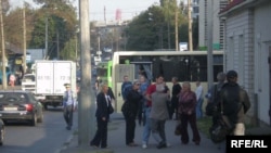 Гвалтоўнае затрыманьня 16 верасьня на вуліцы Палескай. Уладзімер Мышак