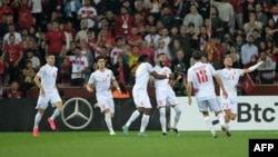 Թուրքիա - Հայաստանի հավաքականը տոնում է Թուրքիայի ընտրանուն խփած գոլը, Էսքիշեհիր, 8-ը սեպտեմբերի, 2023թ.