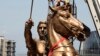 Greece has long been irked by Macedonia claims to Alexander The Great. This giant statue was installed in Skopje in 2011