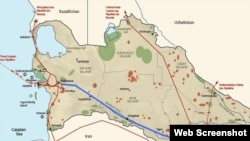 Туркменистан. Карта нефте- и газопроводов