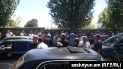 Armenia - Taxi drivers in Gyumri protest against new licensing and taxation rules enforced by the government, 22Jun2012.
