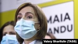 Майя Санду Кишинёвдогу басма сөз жыйынында. 13-ноябрь, 2020-жыл.