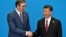 Serbian President Aleksandar Vucic (left) has sought to build a warm relationship with Chinese President Xi Jinping (file photo)