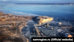 Росія. Підготовчі роботи для будівництва мосту через Волгу в Самарській області, 2020 рік