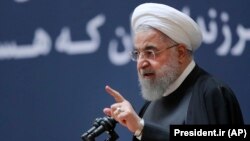 Իրանի նախագահ Հասան Ռոհանին ելույթի ժամանակ, Թեհրան, 10-ը հունվարի, 2019թ․