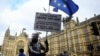 Брекзитке каршы демонстранттар британ  парламентинин имаратынын сыртында турат. Лондон, 14-январь, 2019-жыл. 