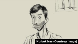 Дизайнер Нурбек Насыранбековдун «Кыргыз дарыгеринин портрети» аттуу сүрөтү. Анда Ысык-Ата райондук ооруканасынын дарыгери Бектур Апышев тартылган.