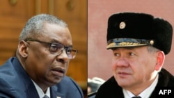 АКШнын коргоо министри Ллойд Остин менен Орусиянын коргоо министри Сергей Шойгу.