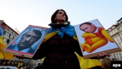 Акція протесту у столиці Чехії проти збройної агресії Росії щодо України. Прага, 8 березня 2014 року (ілюстраційне фото)