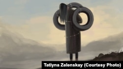 Картина, посвященная факту семейного насилия в Сузаском районе. Автор: Татьяна Зеленская.
