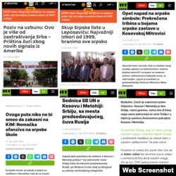 Disa tituj të lajmeve të publikuara në ditët e fundit nga mediat RT dhe Sputnik Serbia.