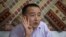 Kazakhstan - In this March 29, 2018, photo, Serikzhan Bilash, a prominent activist campaigning against Chinese internment camps, gestures as he speaks to The Associated Press at a restaurant in Almaty, Kazakhstan. Bilash was arrested by Kazakh police at a