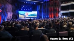 Учредительное собрание белградского отделения Российского исторического общества. Выступает сербский патриарх Порфирий