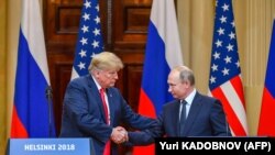 Президент США Дональд Трамп і президент Росії Володимир Путін на прес-конференції після переговорів 