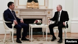 Садыр Жапаров и Владимир Путин. 24 февраля 2021 года.
