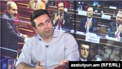 Armenia -- Deputy parliament speaker Alen Simonian speaks to RFE/RL, Yerevan, June 24, 2019.