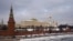 RUSSIA -- A view of Kremlin' Grand Kremlin Palace, towers, churches and frozen Moskva (Moscow) river in Moscow, February 14, 2018