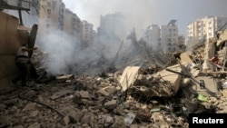 Бейрут. Израилдин аба соккуларынан кийин талкаланган имараттар.  Ливан, 28-сентябрь, 2024-жыл