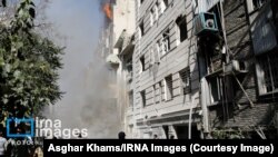 یک ساختمان در تهران که در 15 جون هدف حمۀ اسرائیل قرار گرفت 