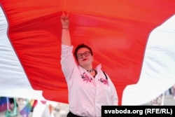 Наста Базар на прайдзе ў Вільні, Літва, 7 чэрвеня 2025