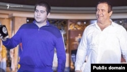 Armenia - Prosperous Armenia Party leader Gagik Tsarukian and his son Nver.
