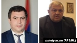 Armenia - Former Vanadzor Mayor Mamikon Aslanian (right) and Lori Governor Aram Khachatrian.