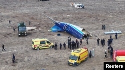 Место крушения самолета Azerbaijan Airlines 