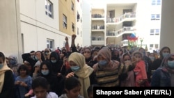 پناهجویان افغان در یک کمپ مهاجرین در ابوظبی