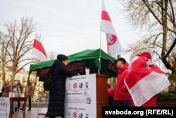 Акцыя беларускіх актывістаў у Вільні. 26 студзеня 2025